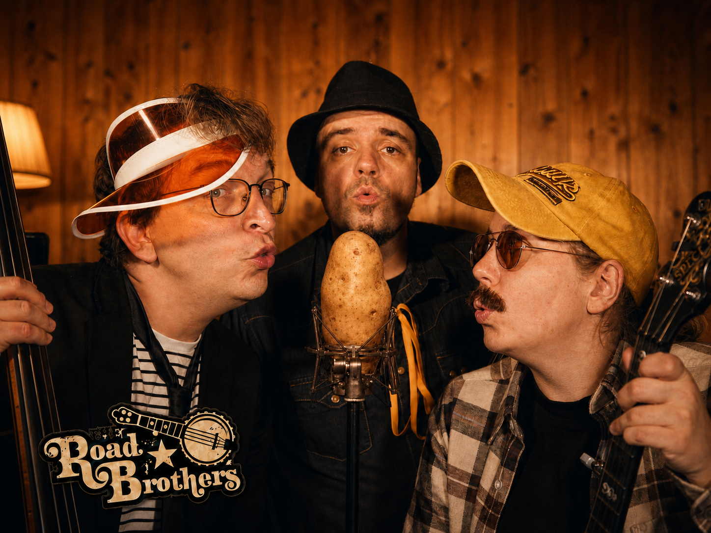 The Road Brothers singen ins Kartoffelmikrofon